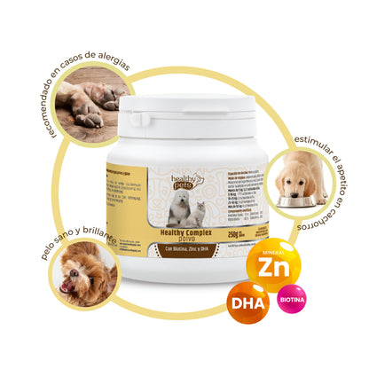 HEALTHY COMPLEX polvo - pelo sano perros y gatos